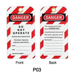 OEM Loto PVC tag khóa cảnh báo dấu hiệu tagout an toàn nguy hiểm thẻ - Product Image 1