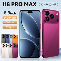 18 PRO MAX 5G Octa Core Écran HD 120Hz Anglais Android 15 LTE 16+1 To 108MP 7.3" OLED Double Carte SIM Mobile