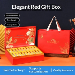 Wholesale Custom Flip Top Handled Empty Cordyceps Gift <b>Box</b> <b>for</b> Chinese New Year <b>Present</b> Packaging - Product Image 3