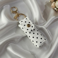 Nouvelle Pochette Portable en PU Faite à la Main, Style Mignon, Luxe Léger, à Pois, pour Rouge à Lèvres, Baume à Lèvres, Parfum, et Accessoire Porte-Monnaie pour Femme