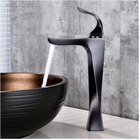 Mitigeur de douche série salle de bain en laiton, robinet de lavabo moderne à poignée unique, noir brossé, valve en céramique, robinet de lavabo thermostatique