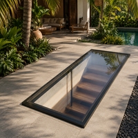 Puits de lumière sur mesure en aluminium pour véranda de villa, éclairage professionnel avec portes et fenêtres en PVC et verre acrylique, utilisation électrique