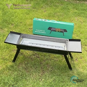 Folding Stainless Steel Charcoal <b>BBQ</b> Grill Outdoor Portable Grill With <b>Tool</b> Holder For Camping Picnic - Product Image 6