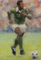 Peinture à l'huile peinte à la main Portrait personnalisé sur toile Art mural pour la décoration de la maison Football Soccer Player