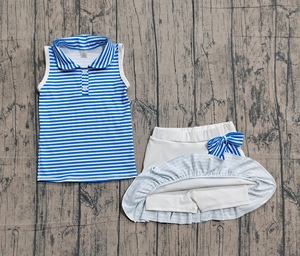 Conjunto Deportivo Informal Personalizado para Niñas, con Estampado de Rayas, Transpirable, Camiseta, Falda, Pantalones Cortos, Ropa Deportiva para Yoga - Product Image 6