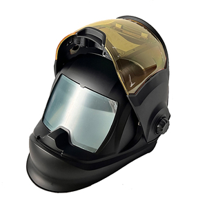 UN10K Casque de soudage à obscurcissement automatique <span class=keywords><strong>CE</strong></span> EN379 <span class=keywords><strong>EN175</strong></span> EN166 certifié 4 capteurs contrôle numérique rabattable grande vue pour le soudage