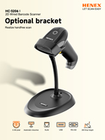 Lecteur de codes-barres laser CCD 1D 2D haute vitesse, filaire et sans fil, USB, portable, pour supermarché et entrepôt