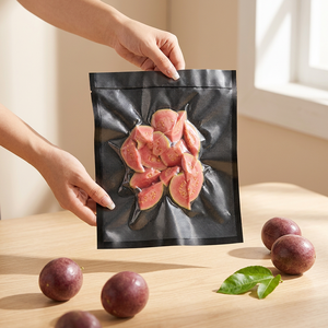 Eco-Friendly Matte Finish Black Vacuum Bag Smell Proof Custom Printed Roll Bags High Quality Packaging Food Chewing Gum Jelly - Product Image 3
