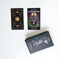 Boîte cadeau personnalisée OEM pour cartes de tarot avec couvercle et fond, cartes d'oracle personnalisées CMYK avec dorure à chaud (couleurs personnalisables)