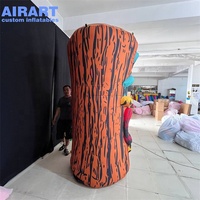 Masque en bois gonflable décoratif sur mesure pour événements et fêtes, ornements de ballons gonflables en forme de pilier en bois