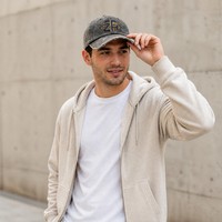 Casquette de baseball en jean délavé style Dad Hat, effet vieilli, six panneaux, non structurée, réglable, boucle en laiton, unisexe, vente en gros