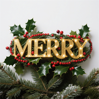Enseigne néon LED bleue moderne pour Noël, lettres lumineuses pour publicité extérieure, étanche et décorative