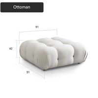 Ensemble de canapé Chesterfield en tissu capitonné de style européen moderne en forme de L avec ottoman pour le salon d'un appartement, confort optimal