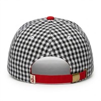 Casquette de baseball structurée à 5 panneaux, style mode estival, motif écossais, avec logo brodé 3D personnalisé et cordon