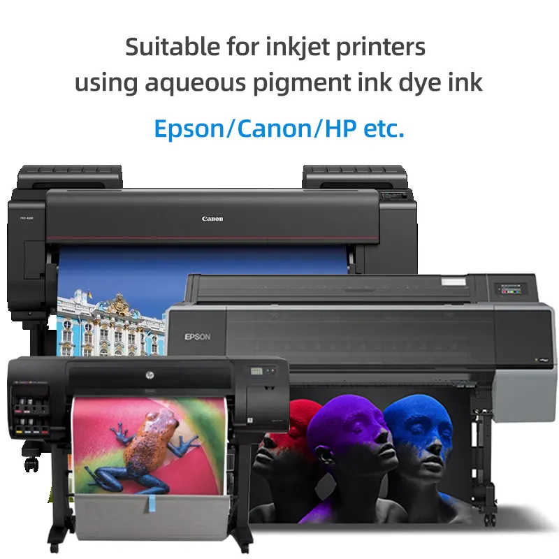 390g Matte 24/36/44 Inch Pigment Ink Inkjet Printing Polyester Cotton Canvas For Canon Epson