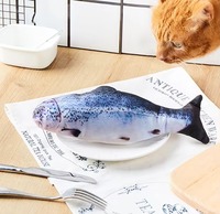 Vente flash Jouet à mâcher pour chat en forme de poisson à la catnip mignon - Soulagement de l'anxiété Oreiller en peluche rechargeable