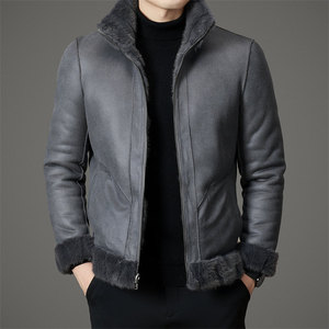 Cappotto Invernale Reversibile in Pelliccia di <span class=keywords><strong>Visone</strong></span> per <span class=keywords><strong>Uomo</strong></span>, Collo Alto, Spesso e Caldo, in Rayon - Product Image 1