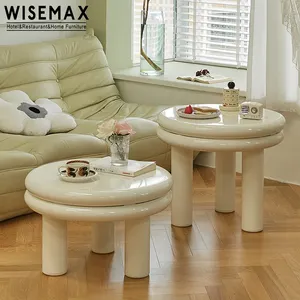 WISEMAX FURNITUREモダンで豪華なホームアイアンサイドティーテーブルリビングルームソファコーナーラウンドメタル収納コーヒーテーブル家庭用