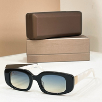 Lunettes de soleil rectangulaires de petite taille pour femmes, style designer de haute qualité, monture en acétate, verres dégradés, lunettes de soleil rétro pour femmes