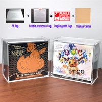 Boîte de présentation en acrylique TCG Strong Magnet ETB Shining Fates Elite Trainer Box avec couvercle magnétique