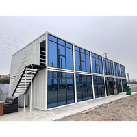 Fournisseur Préfabriqué de luxe bon marché Maison préfabriquée à plancher plat assemblée Maison mobile prête à l'emploi en conteneur avec toit en pente