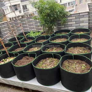 Macetas de aireación redondas para jardín de 2 galones, bolsas para macetas, bolsas para plantas de Control de raíces impresas personalizadas con correas de Asa resistentes - Product Image 5