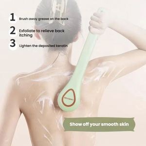 Cepillo de limpieza de nailon suave de alta calidad con mango largo, estilo ergonómico de plástico para baño o coche, para limpiar la espalda y el cuerpo. - Product Image 2