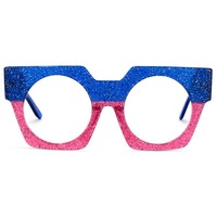 2022 Charmante Brillen Acetat Marke Zeelool VFP0261 Große geometrische Brille Transparent und Lila für die Dekoration