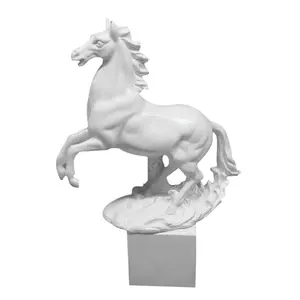 Custom manufactured Matt White horse Statue of polyresin animal crafts