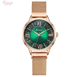 KIMIO K6375M damas 2019 reloj de cuarzo de moda chicas con estilo de malla de acero inoxidable reloj de mujer