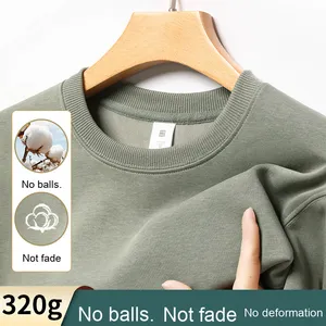 ANSZKTN Vente en gros Sweat-shirt décontracté à manches longues pour hommes T-shirt printemps automne couleur unie Haut polyvalent à fond ample - Product Image 2