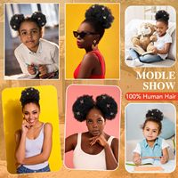 Queue de cheval afro bouclée courte en cheveux humains vierges brésiliens, toutes couleurs, avec cordon de serrage, extensions de chignon afro, vente en gros
