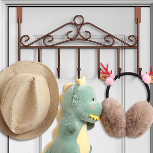 Porte-manteau mural Binkai en acier à 6 crochets, sans perçage, pour rangement de manteaux - Product Image 3