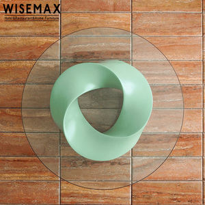 Wisemax โต๊ะกาแฟทรงกลมใหม่2023เฟอร์นิเจอร์ห้องนั่งเล่นกระจกนิรภัยโปร่งใสโต๊ะน้ำชาฐานไฟเบอร์กลาส - Product Image 2