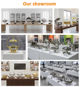 Juego de platos de frotamiento de oro de lujo al por mayor | Calentador de alimentos de acero inoxidable para bufés de hotel y eventos de catering - Product Image 5