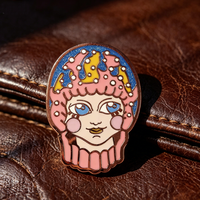 Épingles de revers en métal émaillé plaqué or rose, motif dessin animé mignon personnalisé pour filles, pour sacs à dos, vêtements et vestes