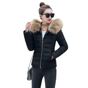 Onenweb Nieuwe Winter Vrouwen Dikker Katoen Bontkraag Kapmantel Down Korte Parka Jacket Blazer Coat Womens