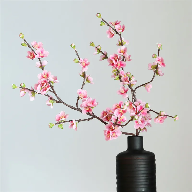 Di alta qualità reale tocco decorativo fiore di seta pesca fiore di ciliegio ramo artificiale fiore di prugna per la casa decorazione di nozze