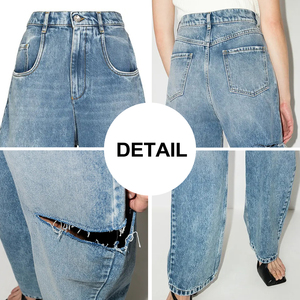 Quần jean Bạn Trai dáng rộng cho nữ trang phục dạo phố hip hop rách rách rách mùa xuân hè - Product Image 6