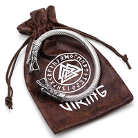 Bracelet Viking Tete Loup Acier Titane Homme Chaine Imperiale Punk Bijoux Gros Biker Accessoires Nordique Vintage Artisanal