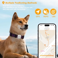 Traceur GPS pour animaux de compagnie ultra-léger 27,5 g Mini 4G avec moniteur de santé, application Tuya gratuite, étanche IP67, longue autonomie, garantie pour collier de chien