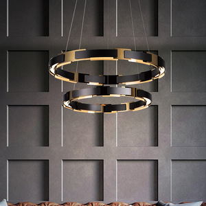 Lámpara de Techo Minimalista de Diseño Americano para Sala de Estar, Lámpara Colgante Circular de Metal de Lujo para Comedor y Dormitorio, Diseño Único para Sala de Exposiciones - Product Image 4