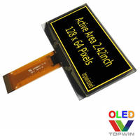 Venta Directa de Fábrica, Pantalla PMOLED de 2.42 Pulgadas, 128x64, Matriz Pasiva, Conector de 24 Pines, OLED Azul, Interfaz IIC/SPI/Paralela