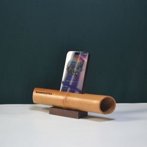 Bamboostics Bamboo Phone <b>Speaker</b> <b>Stand</b> Desktop Holder For Various Smartphones Creative Design - Product Image 3