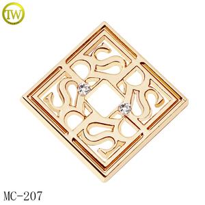 Seng Aloi bikini perangkat keras cetakan logam tag pakaian renang aksesori 2 lubang logam label emas piring untuk jeans - Product Image 4