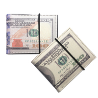 Dompet kulit Spot, klip kartu kredit ultra tipis untuk bisnis, dompet USD pria sederhana, tas kartu lipat ganda