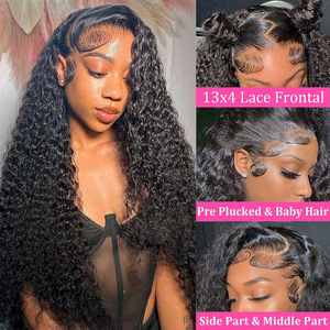 Parrucca in Capelli Umani Veri 13*4 180% Alta Densità, Ondulata Profonda, Lunga e Riccia, Permanente e Tintura Possibili - Product Image 2