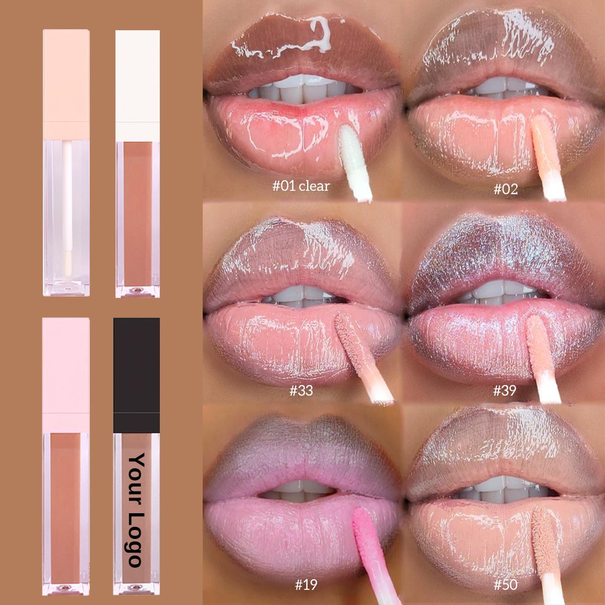 Макияж на заказ Новый высокий пигмент Блестящий Блеск для губ телесный веганский блеск для губ частный лейбл блеск для губ