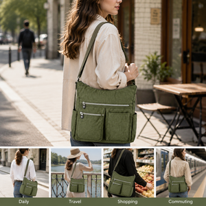 Bolso Bandolera Antirrobo RFID para Mujer, Ligero, Resistente al Agua, Bolso de Hombro para Viaje con Múltiples Bolsillos, Logotipo Personalizado - Product Image 5
