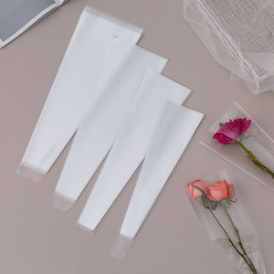 Paquete de <span class=keywords><strong>50</strong></span> Bolsas Transparentes de OPP en Forma de Trapezoide para Empaque de Flores, Envoltorio Impermeable para Tallos Individuales o Múltiples - Product Image 2